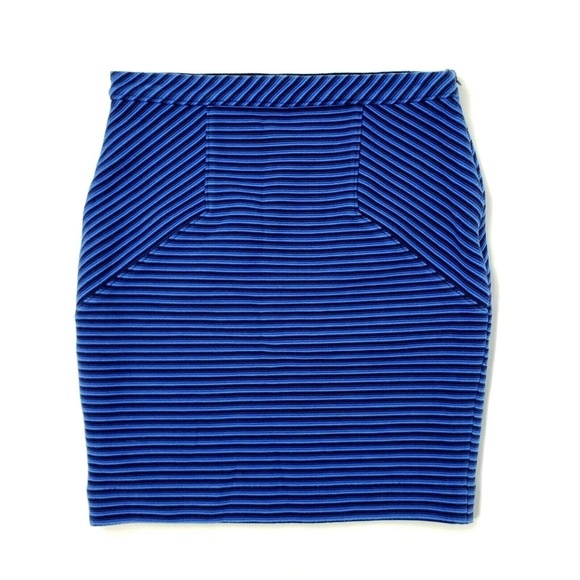 Ann Taylor Dresses & Skirts - ANN TAYLOR Blue Black Striped Skirt Size 4